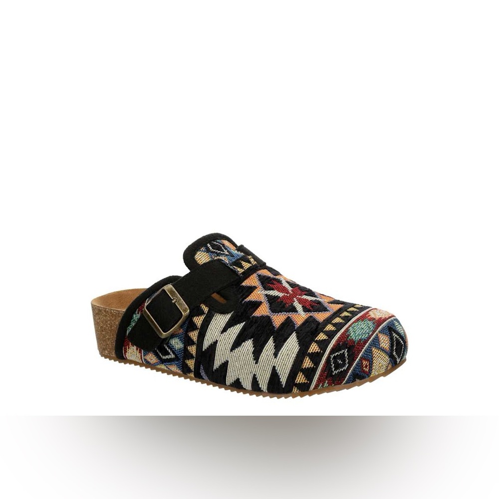 Dirty Laundry Mystify Platform Boho Southwestern Pattern Multicolor Aztec Clogs - Picture 2 of 15